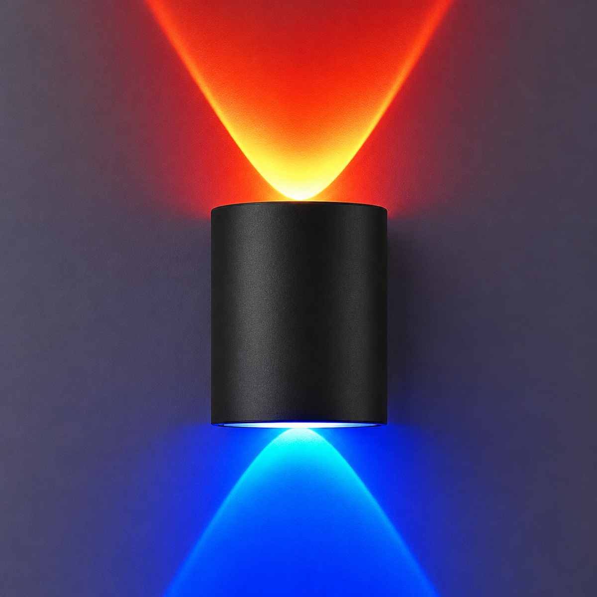 Glintac Modern LED Up Down Wall Light – Black Cylindrical Wall Sconce