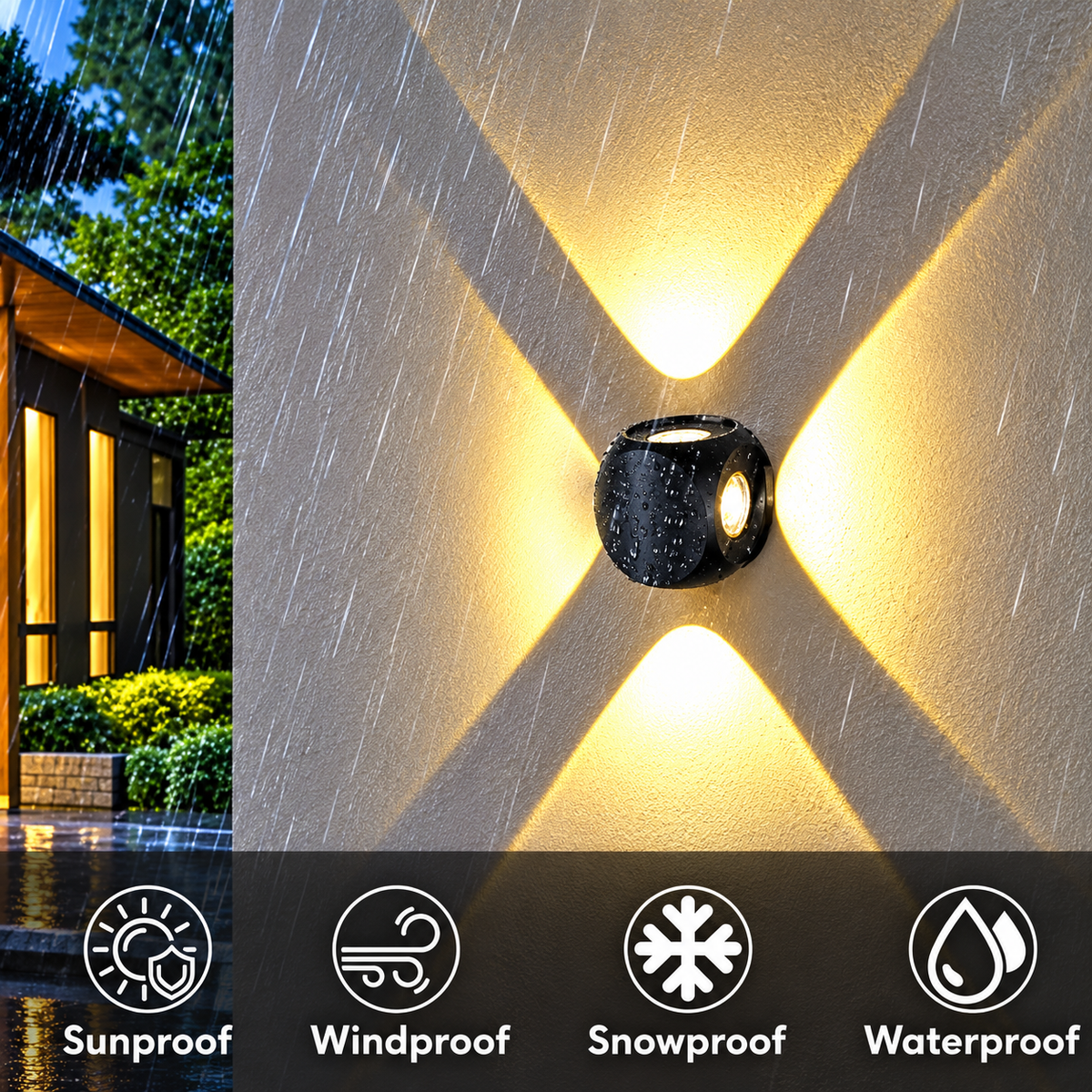 Glintac Outdoor LED Wall Light – Waterproof Exterior Wall Sconce