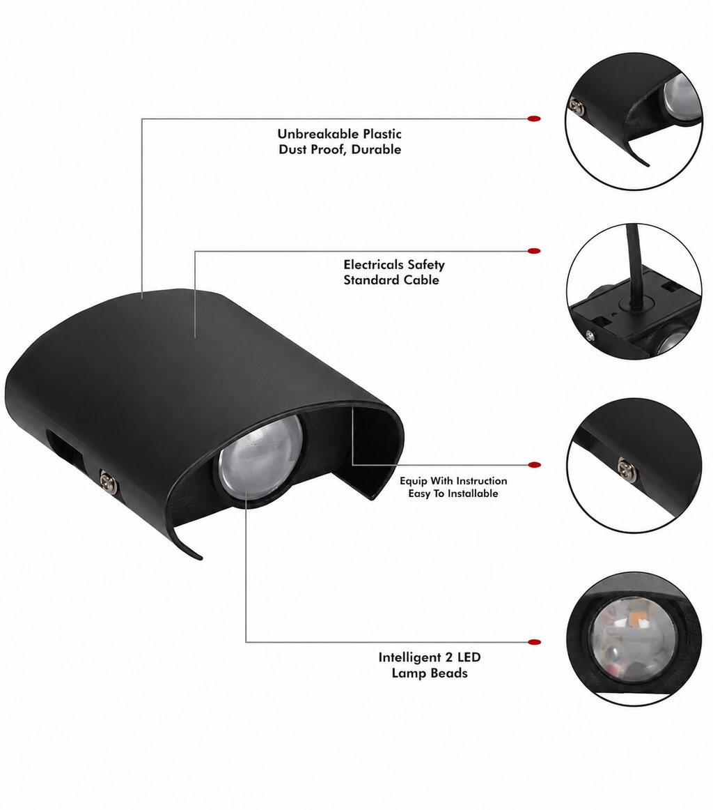 Glintac 2W Wall Light With Bulb (WW)