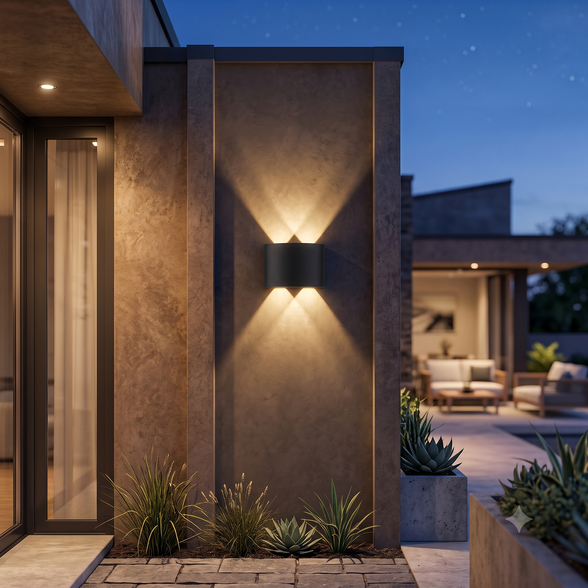 Glintac Modern Black Up Down Wall Light | Double Beam Wall Sconce