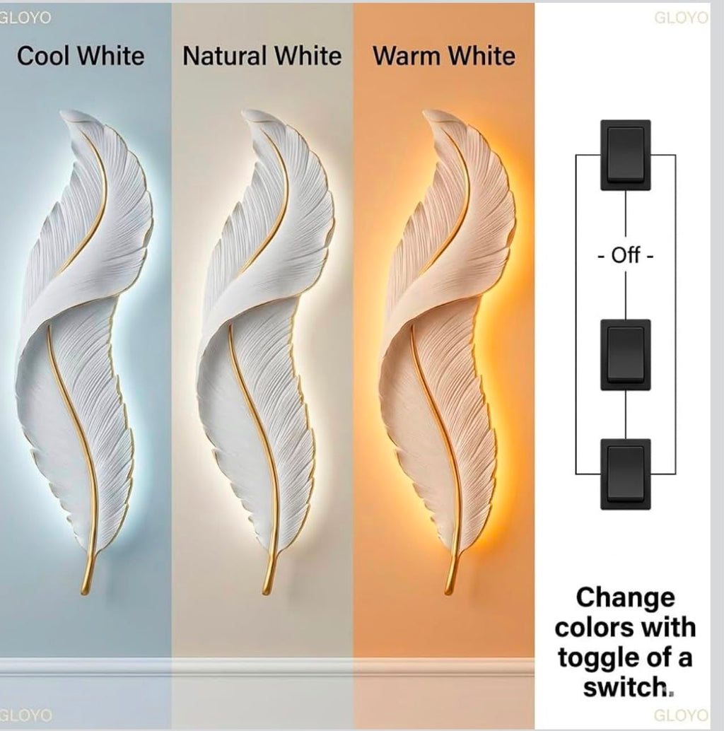 Feather LED Wall Light – 3 Color Temperatures