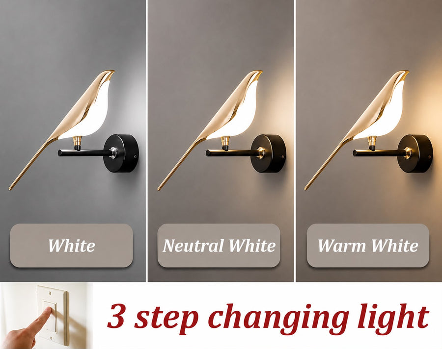 Glintac Bird Wall Light | Modern Gold Decorative Wall Lamp