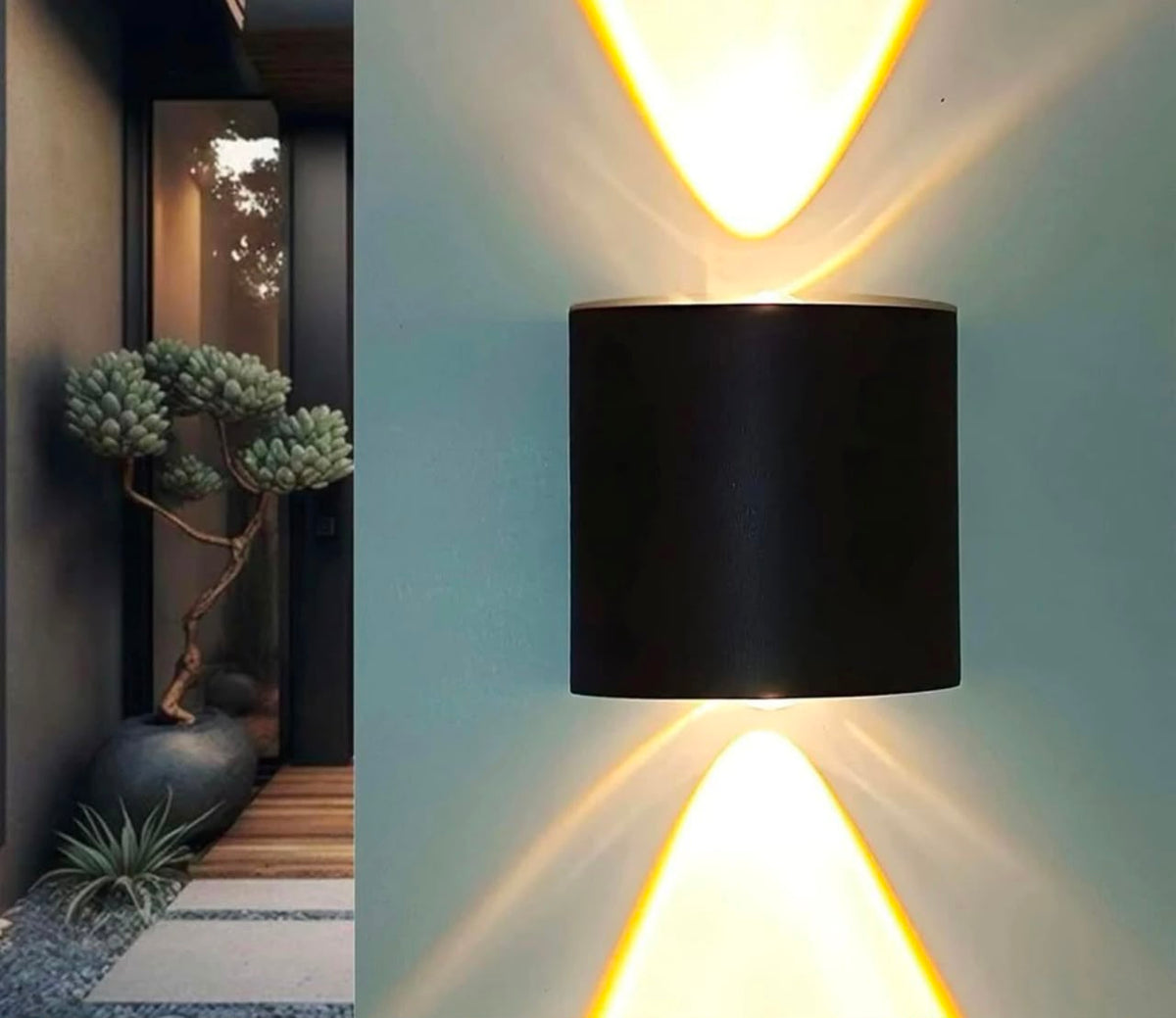 Glintac Modern Black Up Down Wall Light | LED Wall Sconce for Bedroom & Living Room (WW)