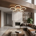 Glintac Crystal Chandelier, 3 Colour Changing WIth Remote Control and Bluetooth (5+1) Waterproof and Gloss Finish