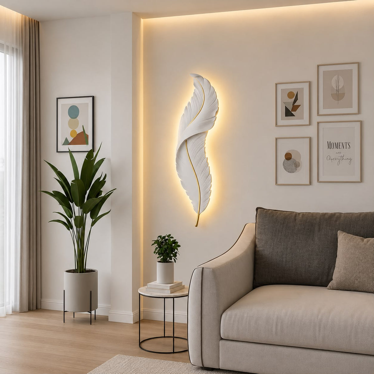 Glintac Feather LED Wall Light | 3 Color Changing Decorative Lamp